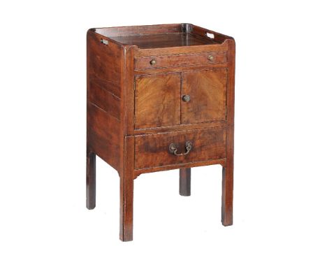 A George III mahogany bedside commode, circa 1780, 81cm high, 51cm wide, 46cm deep
