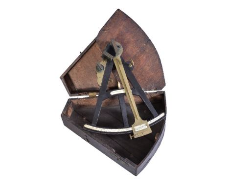 ϒAn ebony and brass navigational octant, Spencer, Browning and Rust, London, early 19th century, the 11 inch frame incorporat