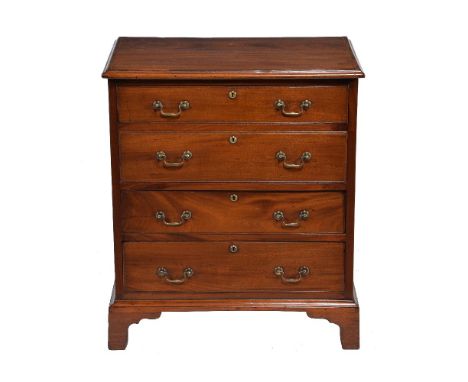 A mahogany chest of drawers, circa 1780 and later adapted from a commode, 72cm high, 64cm wide, 43cm deep