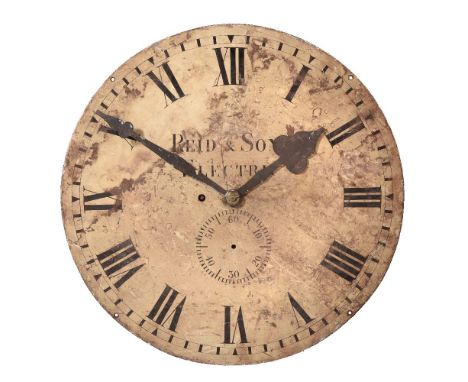 An unusual late Victorian spring-driven regulator timepiece movement and dial, Reid and Sons, Newcastle-upon-Tyne, late 19th 