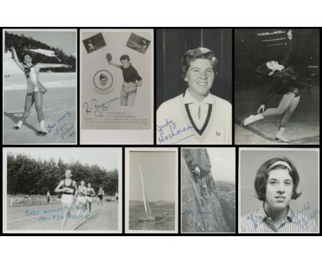 Mixed Sports, a collection of 8 signed (some dedicated) vintage photos from the 1960's 70s. Some are world champions. Sizes, 