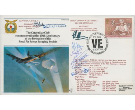 Multi Signed Captain F. H Dell, JP Chairman plus 5 others. The Caterpillar Club R. A. F Escaping Society. FDC Single Post Mar