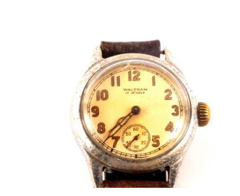 A military wristwatch by 'Waltham' U.S.A. Ordnance Dept, pre 1945