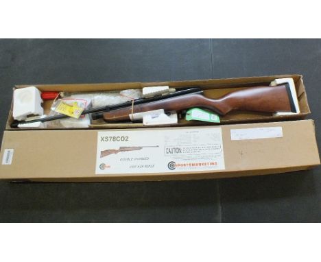 A S.M.K. C02 B/A .22 air rifle boxed with accessories, as a post 1939 air weapon, the restrictions of the Crime Reduction Act