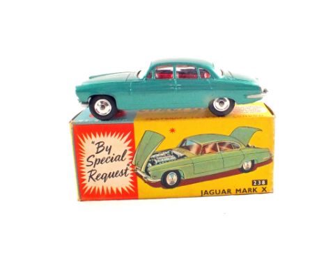A boxed Corgi Toys 237 Jaguar Mark X, in metallic green