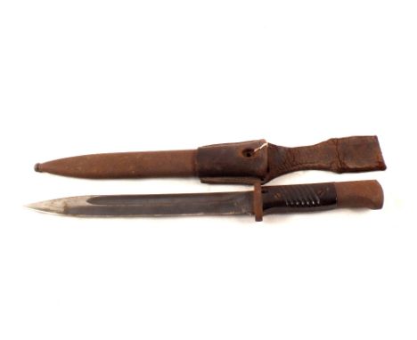 A Third Reich era K98 bayonet with scabbard and frog, bayonet by Paul Weyersberg