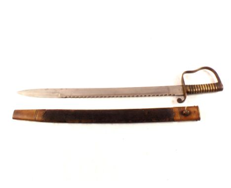 A British model 1856 Pioneers sawback sword with scabbard