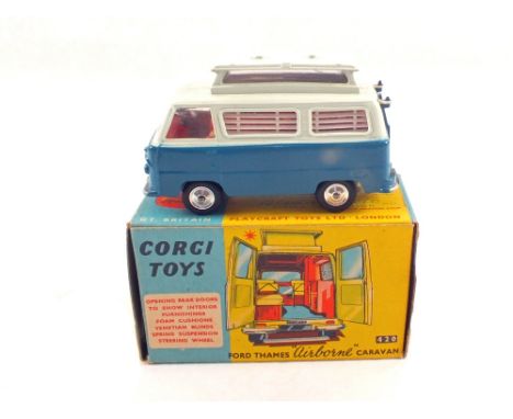 A boxed Corgi Toys 420 Ford Thames 'Airborne' caravan, in blue body