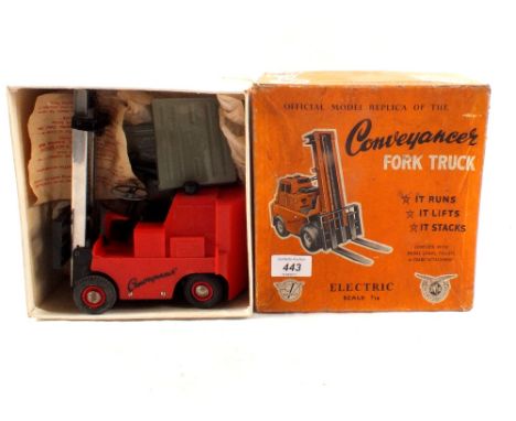 A boxed Victory Industries conveyancer fork truck 1/14" scale