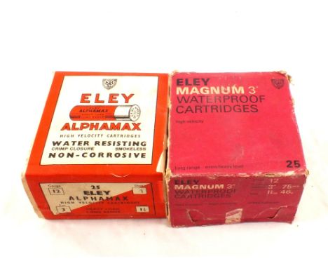 An unopened box of Eley Alphamax 3" with a box of Eley 3" Magnum, this item can only be purchased by someone with a current v