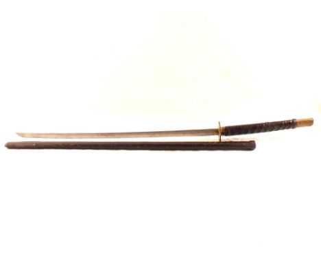 A Japanese style decorative sword with scabbard