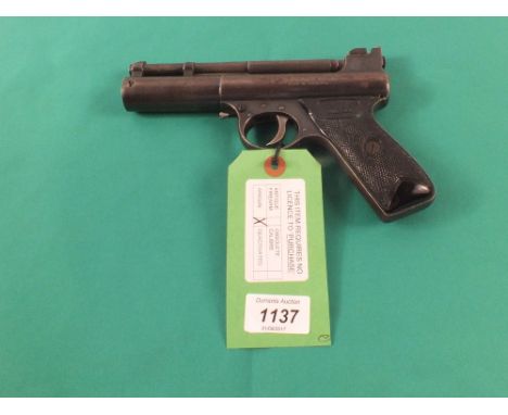 A Webley & Scott MkI air pistol, post war (1946-1958) Batch No.269, with .177 call barrel, as a post 1939 air weapon the rest