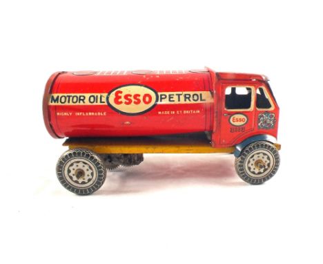 A tin plate clockwork 'Esso' tanker (possibly Mettoy), made in England