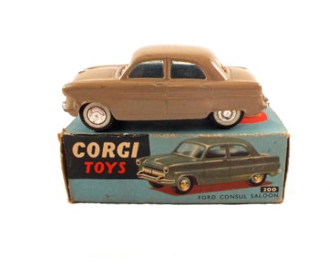 A boxed Corgi Toys 200 Ford Consul saloon, in fawn