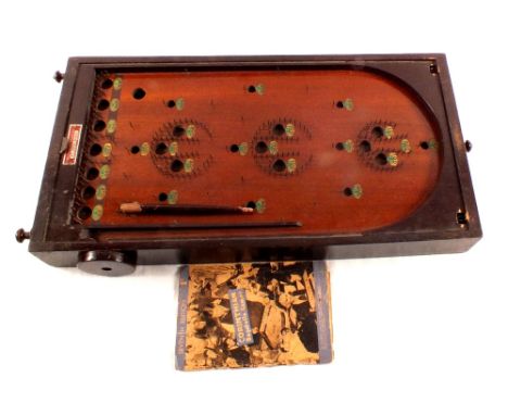 A mahogany table Bagatelle board