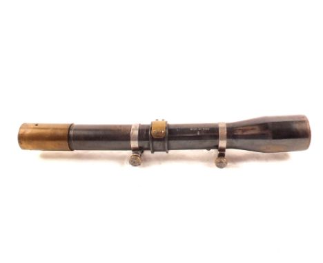 A WWII era British sniper scope (Tel No.42 MkI) made by H.B.M. Co No.7149 with Government arrow
