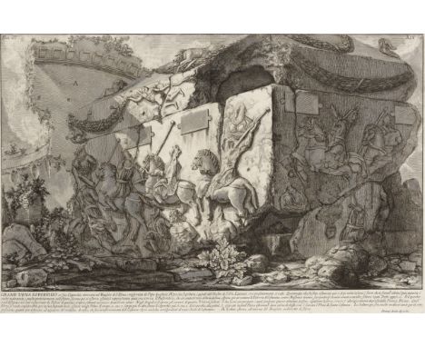 Giovanni Battista Piranesi,  Italian 1720-1778- Grand'urna di Porfido; etching on laid paper, signed 'Piranesi Archit. dis. e