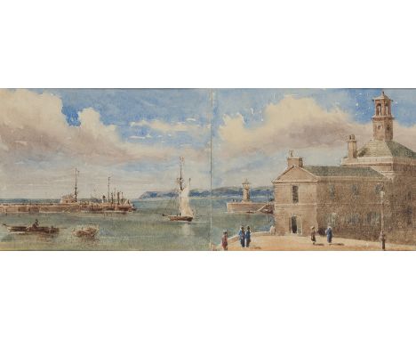 George Sidney Shepherd,  British 1784-1862- Ramsgate Harbour; watercolour on paper, inscribed 'RAMSGATE HARBOUR / by George S