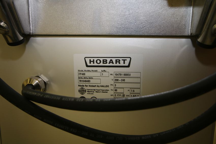 Hobart S/S Food Processor, Model FP400, S/N 76104843, 208240 V, 3