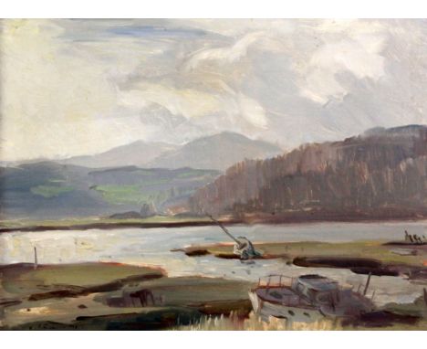 J. R. Dugmoreoil on canvas boardRough Firth, Kippfordsigned, labelled verso29 x 39cm.