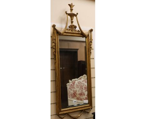 An Adam style gilt carved wood framed wall mirror W.47cm
