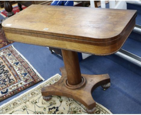 A mahogany card table W.91cm