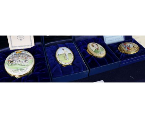 Nine Halcyon Days enamel bonbonieres; Herbs, Charles Dickens, VE Day, Investiture of the Prince of Wales, House of Windsor, C