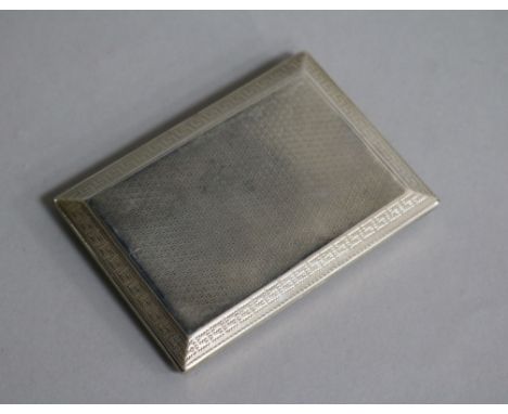 A George V Asprey & Co engine turned silver slide action cigarette case, London, 1912, 85mm.