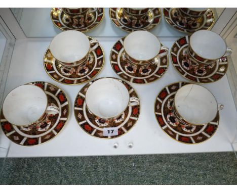 Set of 6 Royal Crown Derby Imari pattern Cups and Saucers 