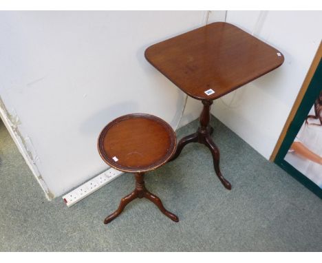 Good Quality Edwardian Mahogany wine table on tripod base and a 20thC Wine table 