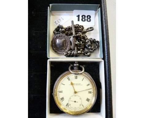 Acme Lever by H Samuel of Manchester Silver cased pocket watch with Silver chain 