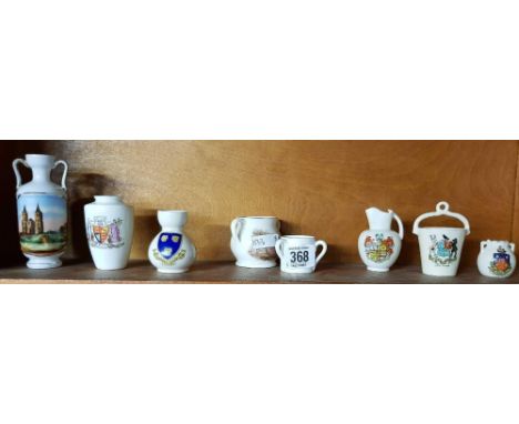 SHELF OF CRESTED WARE