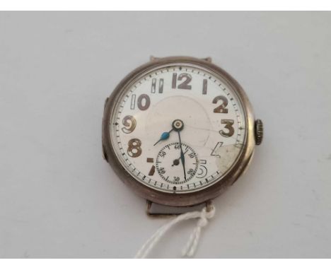 925 STERLING TRENCH STYLE WRIST WATCH, ENAMEL A/F