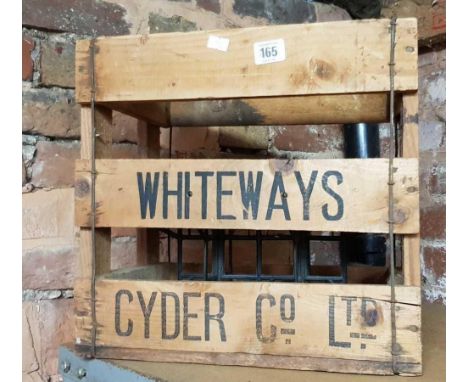 VINTAGE WOOD & METAL WHITEWAYS CYDER CO. LTD BOTTLE CRATE