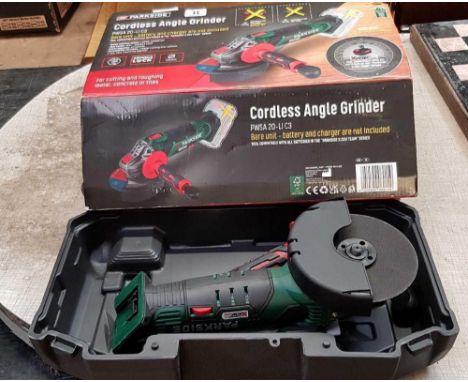 PARKSIDE CORDLESS ANGLE GRINDER, IN BOX NEW CONDITION, NO BATTERY OR CHARGER