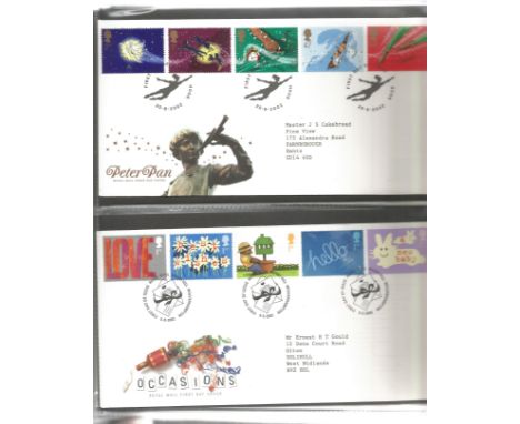 80+ FDC with Stamps and various FDI Postmarks, housed in a WH Smiths First Day Cover Album, Including Centenary of English Co