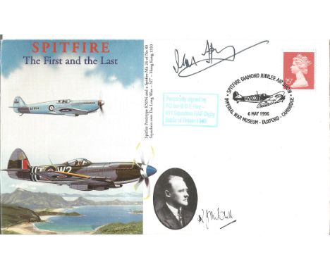 F/O B. D. E Hay 611 Squadron signed FDC Spitfire The First and the Last PM Spitfire Diamond Jubilee Air Show Imperial War Mus