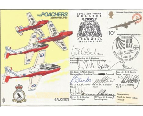 The Poachers International Air day RAF St. Mawgan 6th August 1975 multi signed RAF cover No 809 of 1050. Flown in Jet Provost