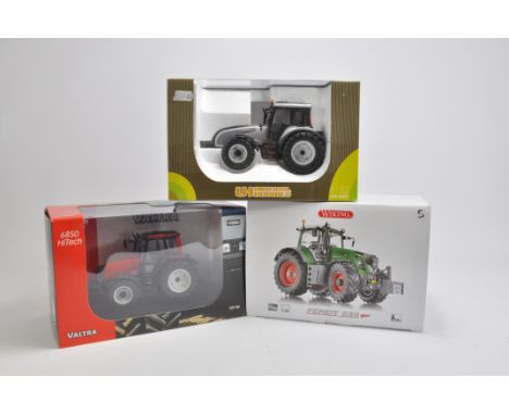 Universal Hobbies Valtra tractor Duo plus Wiking Fendt 828. Mint in Excellent Boxes. (3)