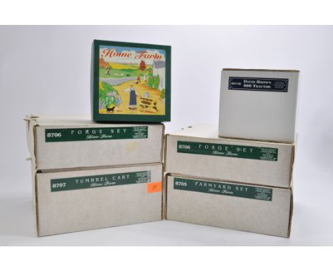 A Group of Boxed Britains Farm Home Farm Series Sets. Including Forge x 2, Tumbrel Cart, David Brown Tractor, Farmyard Set an