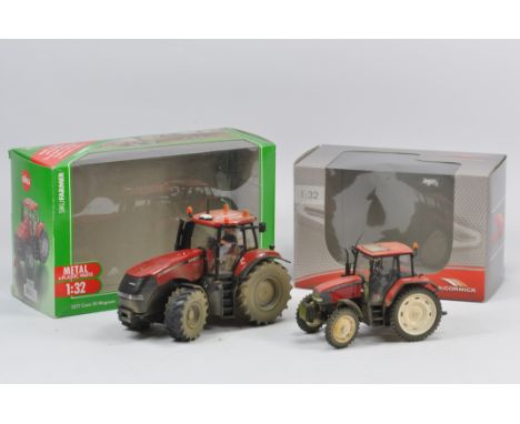 Siku Case IH Magnum Tractor. Weathered. Plus fine UH 1/32 McCormick with Special Row Crop Wheels. Near Mint with Boxes. (2)