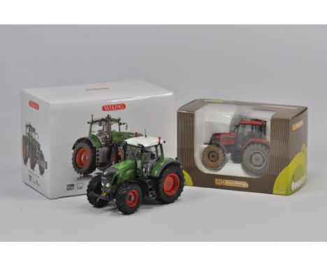 Wiking Fendt 828 Tractor plus UH McCormick MC110 (Modified). Both Near Mint with Boxes. (2)