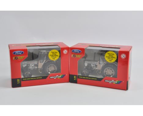 Scarce Britains Farm Toys Forum Duo of Gun Metal Ford 5000 Tractor Models. Limited to 300 Only. Mint in Excellent  Boxes. (2)