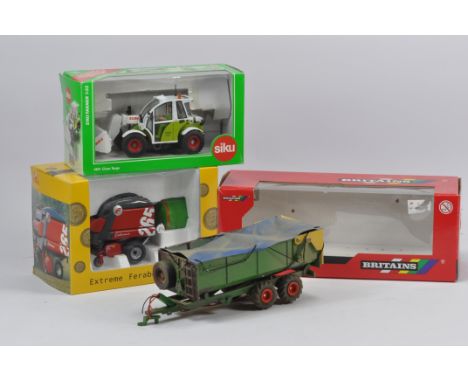 Tractor and Implement Selection including very detailed custom Britains Marston Based Trailer. One Off. Near Mint with boxes.