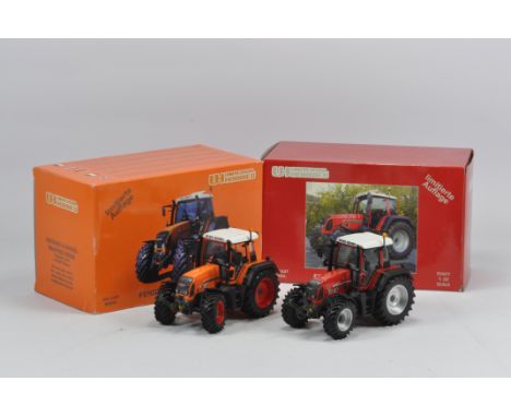Universal Hobbies Fendt Limited Edition Tractor Duo including Kommunal and Red special edition. Both Near Mint with boxes. (2