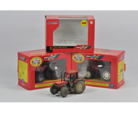 Trio of Britains Case Tractor Models including MX135 x 2 (with modification) and 1056XL. Near Mint in Boxes. (3)