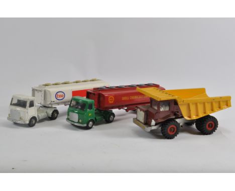 Dinky No. 945 AEC Fuel Tanker including ESSO and BP Issues. Also No. 924 Dump Truck. Fair Plus to Very Good. (3)