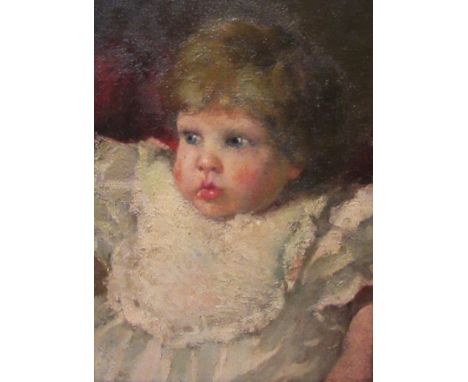 English School (19th/20th century): Portrait of Baby, oil on canvas unsigned 34cm x 24cm