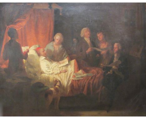 E Morgan (19th century): 'The Death of Mozart', oil on canvas signed E Morgan Paris 71cm x 91cm
Provenance: with Sothebys 7th