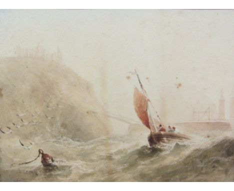 Anthony Vandyke Copley Fielding (British 1787-1855): The Spa Ladder Whitby, watercolour signed and dated 1848,  22cm x 29cm (